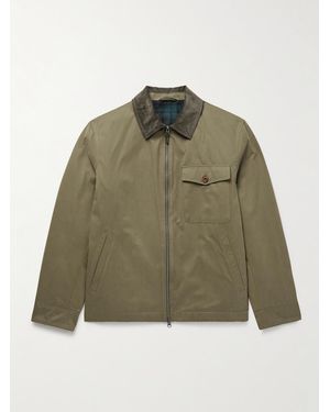 Hartford Daren Cotton-Corduroy Trimmed Canvas Jacket - Green