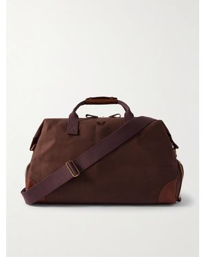 Bennett Winch Weekender Leather-Trimmed Cotton-Canvas Holdall - Brown