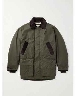 James Purdey & Sons Pembroke Corduory-Trimmed Cotton-Canvas Coat - Green