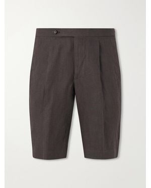 De Petrillo Straight-Leg Linen Shorts - Grey
