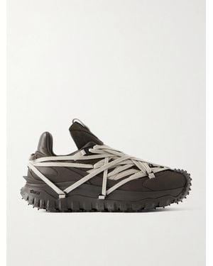 Rick Owens Moncler Trailgrip Megalace® Leather And Rubber Trainers - Brown