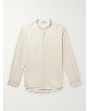 Gabriela Hearst Ollie Grandad-Collar Cashmere-Voile Shirt - Natural