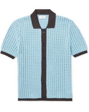 MR P. Crocheted Organic Cotton Shirt - Blue