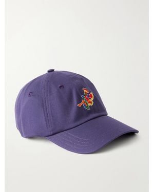 Drake's Tapisserie Embroidered Cotton-Twill Baseball Cap - Blue