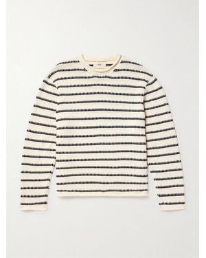 Folk Striped Cotton Sweater - Natur