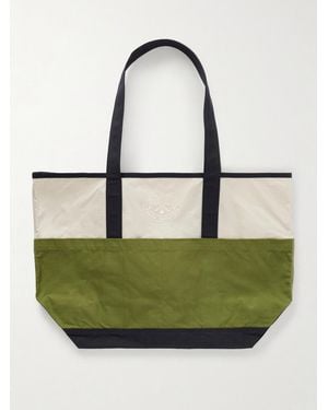 Drake's Logo-embroidered Canvas Tote Bag - Green