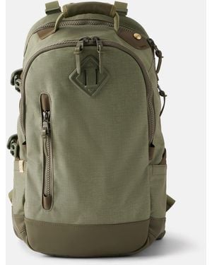 Visvim 20L Leather-Trimmed Cordura Backpack - Green