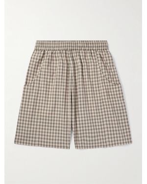 Nicholas Daley Weit geschnittene Shorts aus Baumwolle mit Gingham-Karo - Natur