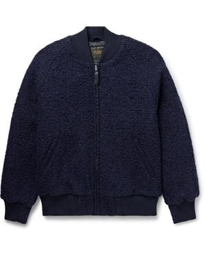 Golden Bear The Jenner Padded Wool-Blend Bouclé Bomber Jacket - Blue