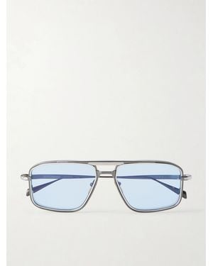 Jacques Marie Mage Earl Aviator-Frame Titanium Sunglasses - Blue