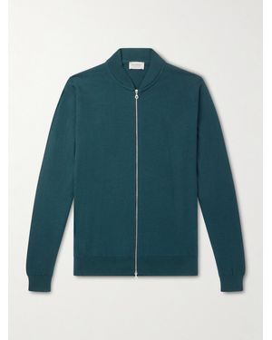 John Smedley 16.Singular Merino Wool Zip-Up Cardigan - Green