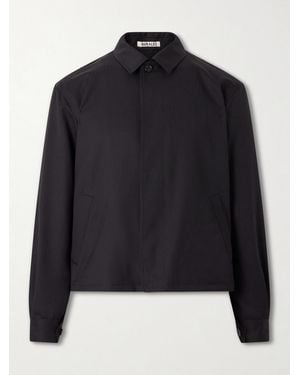 AURALEE Herringbone Wool Blouson - Black
