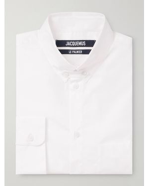 Jacquemus Tailleur Button-Down Collar Stretch-Cotton Poplin Shirt - White