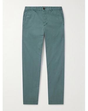 Sid Mashburn Field Slim-Fit Tapered Garment-Dyed Cotton-Twill Trousers - Green
