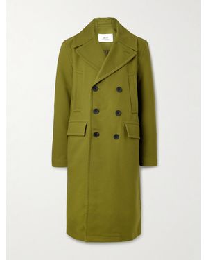 MR P. Great Double-Breasted Woven Coat - Green
