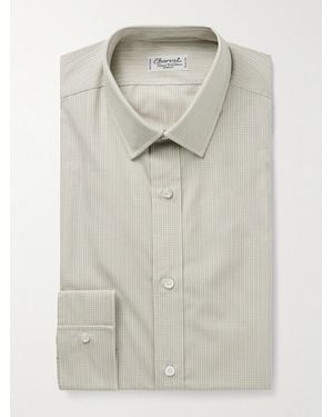 Charvet Checked Cotton-Poplin Shirt - Grey