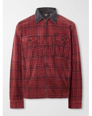 RRL Checked Cotton-Corduroy Overshirt - Red