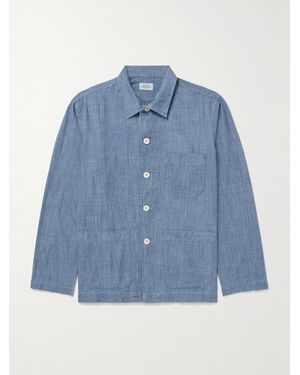 Hartford Perry Cotton-chambray Overshirt - Blue