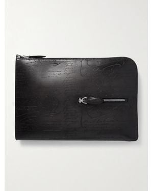 Berluti Nino Scritto Venezia Leather Pouch - Black