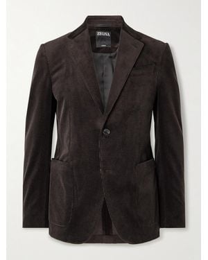 ZEGNA Cotton-blend Corduroy Blazer - Black