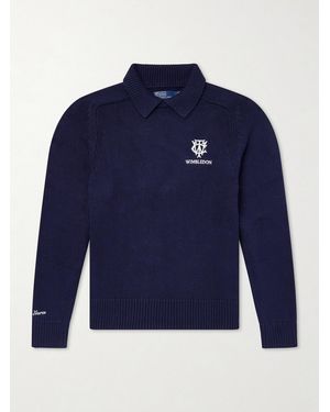 Polo Ralph Lauren Wimbledon Logo-Appliquéd Cotton Jumper - Blue