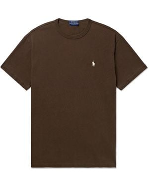 Polo Ralph Lauren Logo-Embroidered Cotton-Jersey T-Shirt - Brown