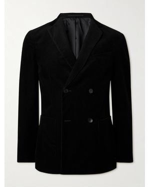 MR P. Double Breasted Cotton And Cashmere-Blend Corduroy Blazer - Black
