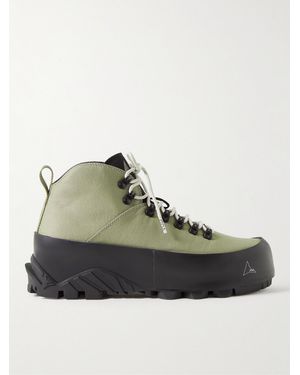 ROA Cvo Rubber-trimmed Canvas Hiking Boots - Green