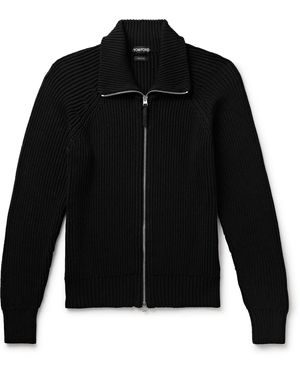 Ribbed zip up cardigan sale