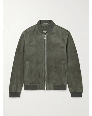 MR P. Suede Bomber Jacket - Green