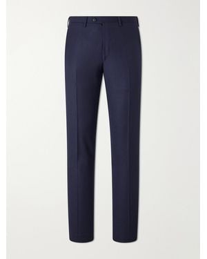 Kiton Straight-Leg Virgin Wool Suit Pants - Blue