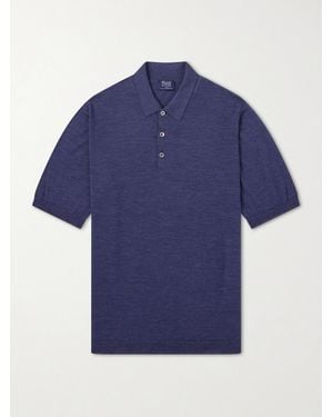 William Lockie Virgin Wool Polo Shirt - Blau