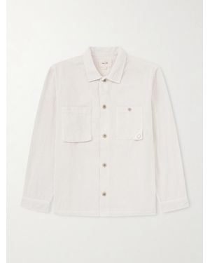Folk Anniversary Patch Cotton-corduroy Overshirt - Natural