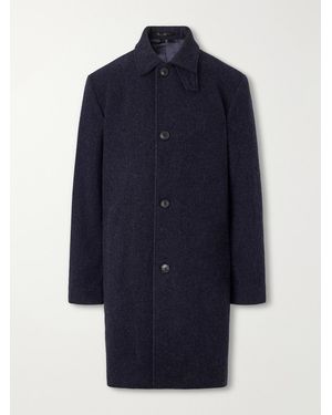 Sunspel Wool-Tweed Coat - Blue