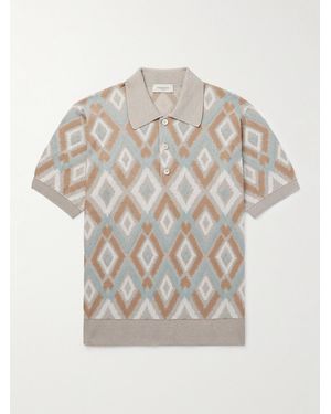 Piacenza 1733 Slim-Fit Silk And Cotton-Blend Polo Shirt - White