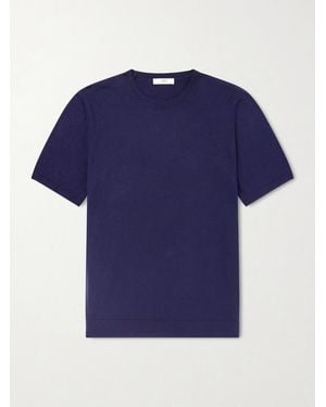 MR P. Organic Cotton And Cashmere-Blend T-Shirt - Blue