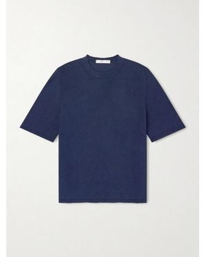 Inis Meáin Linen And Cotton-blend T-shirt - Blue