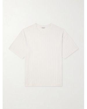 A Kind Of Guise Thuy Pointelle-knit Cotton And Linen-blend T-shirt - Natural