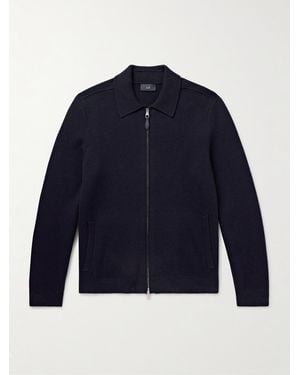 dunhill Cardigan aus einer Baumwoll-Kaschmirmischung mit Reißverschluss - Blau