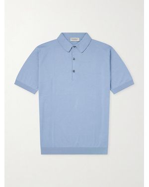 John Smedley Adrian Slim-Fit Sea Island Cotton Polo Shirt - Blue