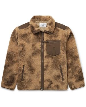 Corridor NYC Oak Shell-Trimmed Printed Fleece Jacket - Brown