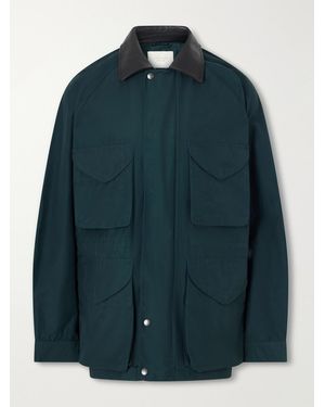 Aimé Leon Dore Leather-Trimmed Cotton-Blend Jacket - Blue
