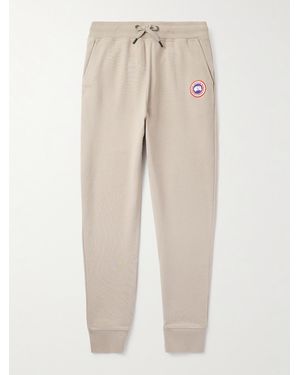 Canada Goose Huron Tapered Logo-Appliquéd Cotton-Jersey Joggers - Natural