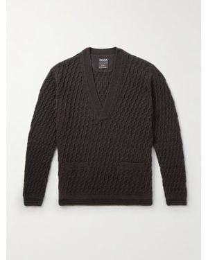 ZEGNA Cable-Knit Oasi Cashmere Jumper - Black