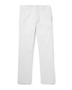 RRL Officer's Straight-Leg Herringbone Cotton Pants - White