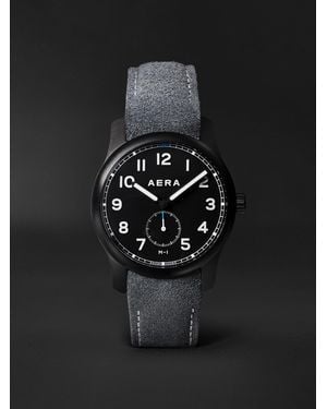 Aera M-1 Blackbird Manual 39Mm Pvd And Leather Watch