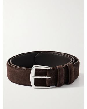 Loro Piana 3.5Cm Suede Belt - Black