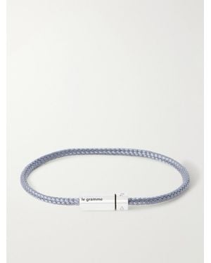 Le Gramme 5g Sterling Silver Woven Bracelet - Grey