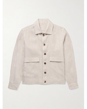 De Petrillo Linen-Twill Overshirt - Natural