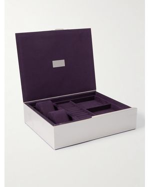 Wolf Silver-plated Watch And Jewellery Box - Blue